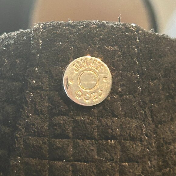 Jimmy Choo Black Cubed Suede Dawn Slip On Espadrille - Picture 3 of 11